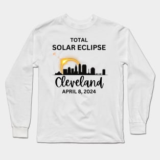 Total Solar Eclipse Cleveland Ohio April 8, 2024 Long Sleeve T-Shirt